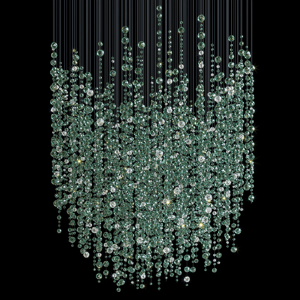 Emerald Rainfall Crystal Customize Chandelier-Neutral Decor