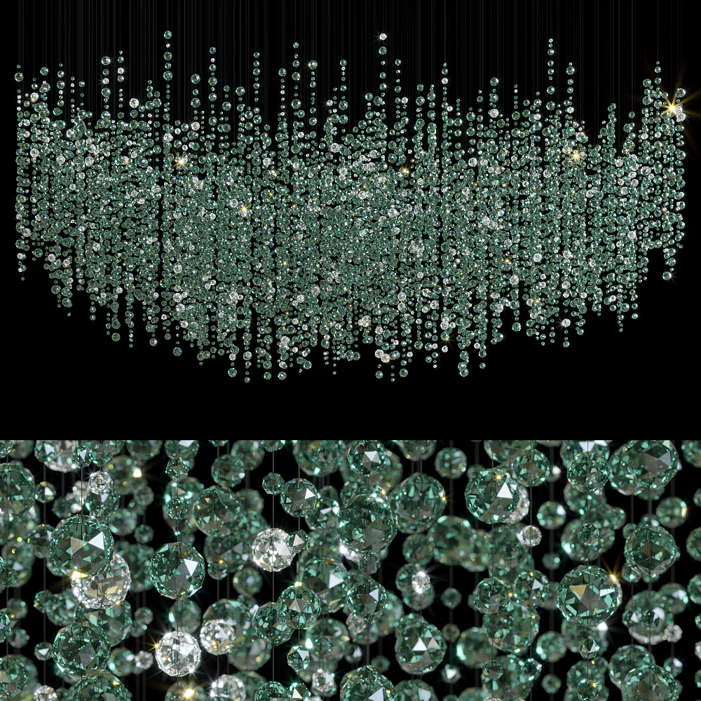 Emerald Rainfall Crystal Customize Chandelier-Neutral Decor