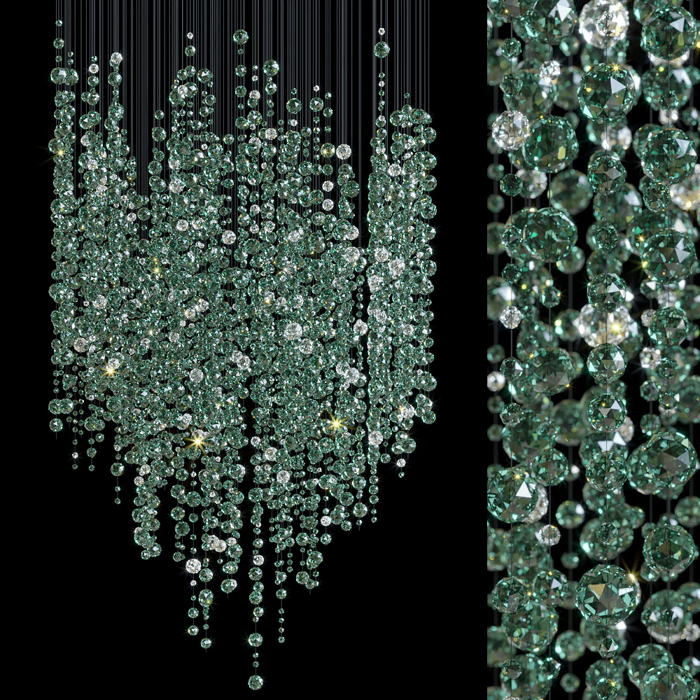 Emerald Rainfall Crystal Customize Chandelier-Neutral Decor