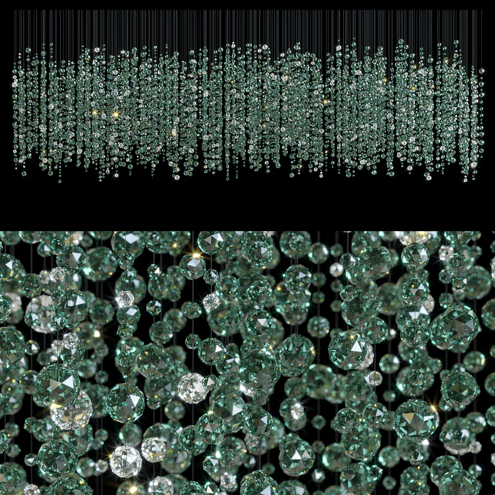 Emerald Rainfall Crystal Customize Chandelier-Neutral Decor