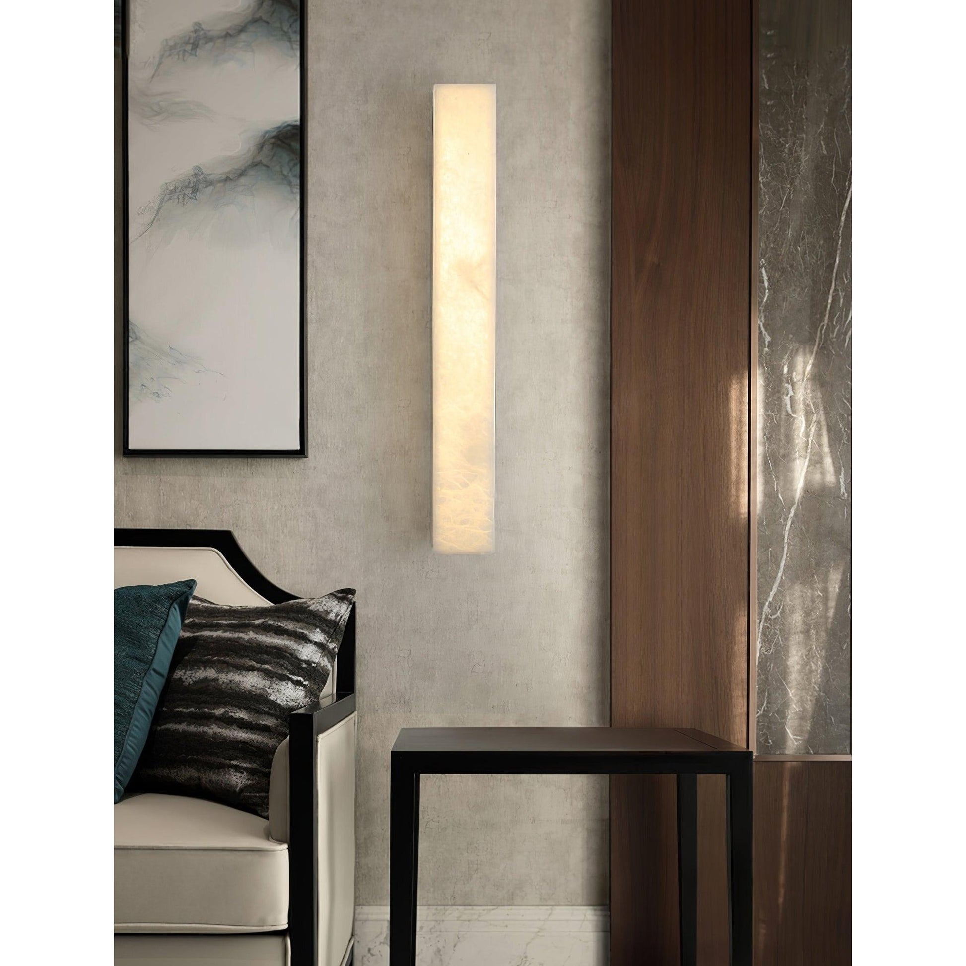 Quill Brass Alabaster Wall Lamp-Neutral Decor