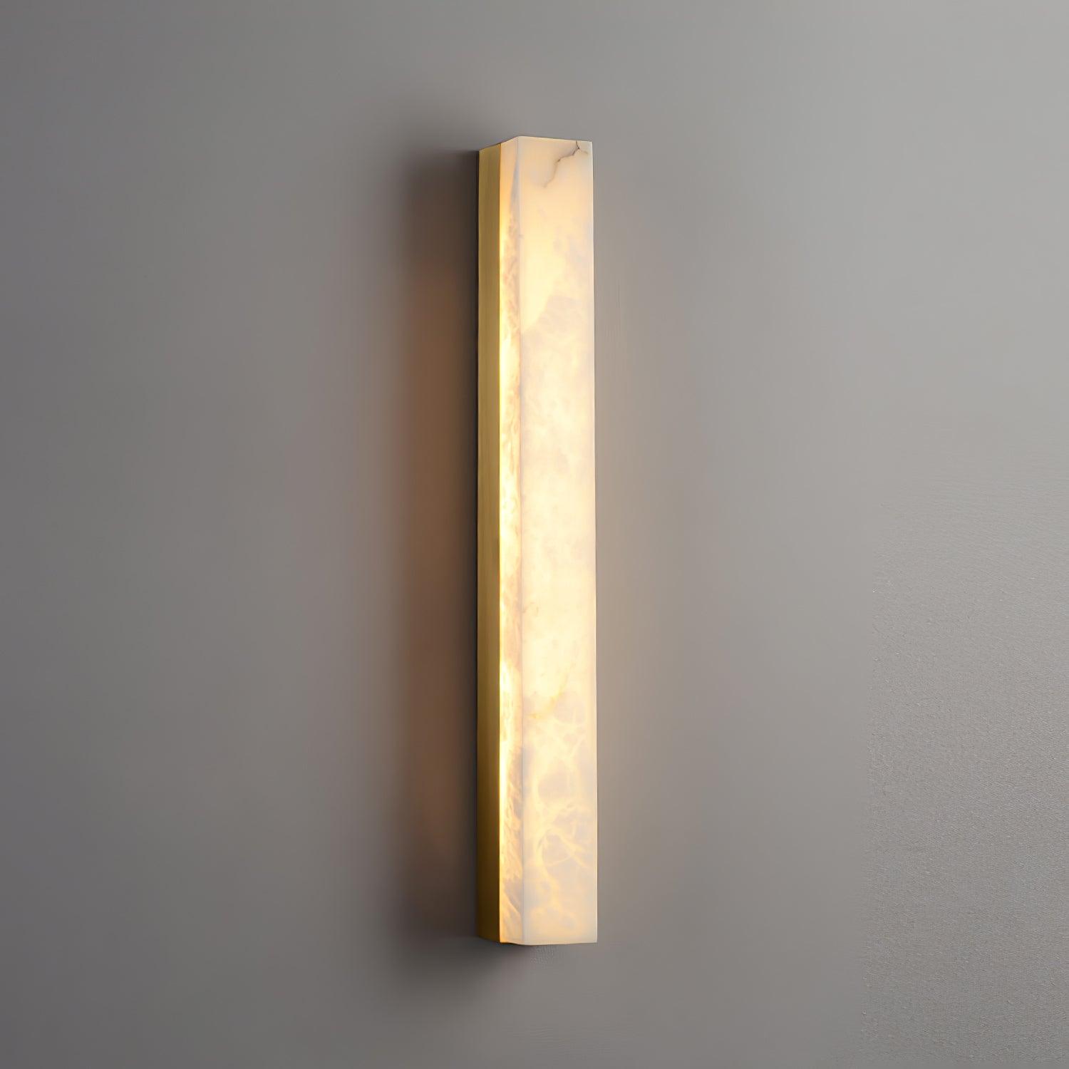Quill Brass Alabaster Wall Lamp-Neutral Decor