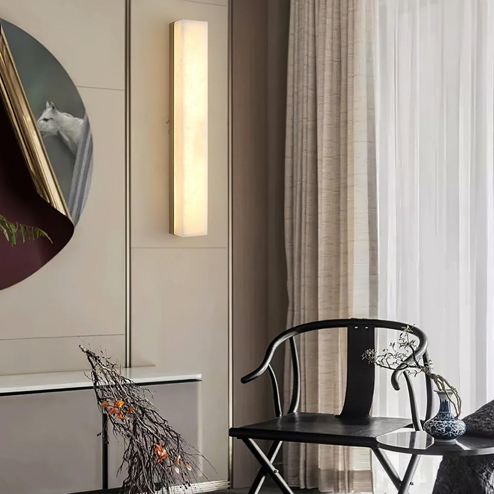 Kristy Linear Brass Alabaster Wall Lamp - Neutralighting