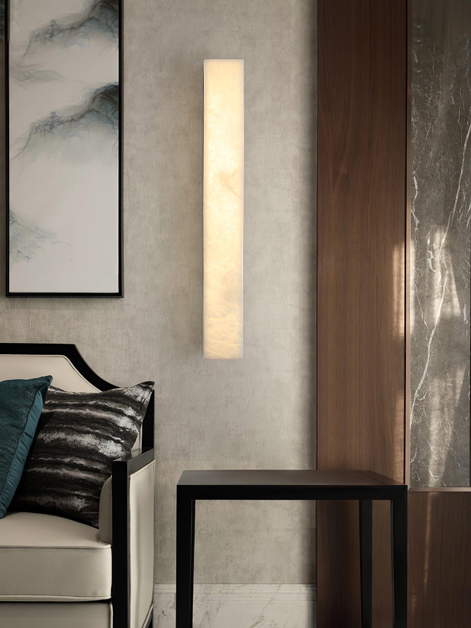 Elem Minimalist Alabaster Wall Lamp Rectangular-Neutral Decor