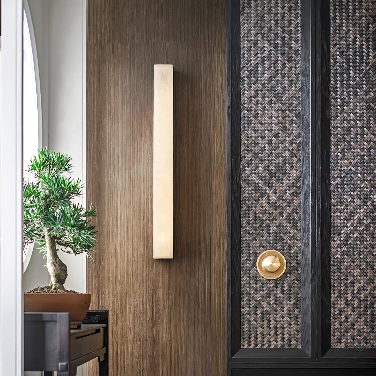 Kristy Linear Brass Alabaster Wall Lamp - Neutralighting