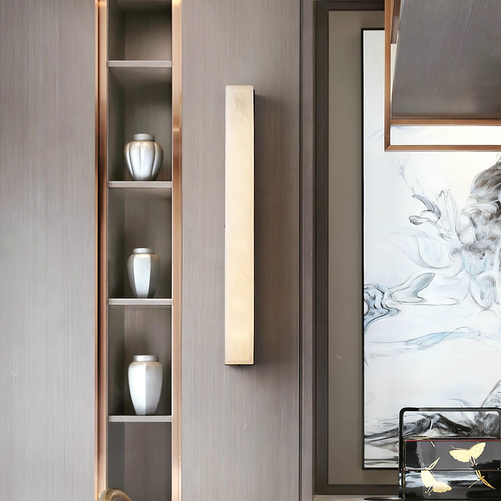 Kristy Linear Brass Alabaster Wall Lamp - Neutralighting