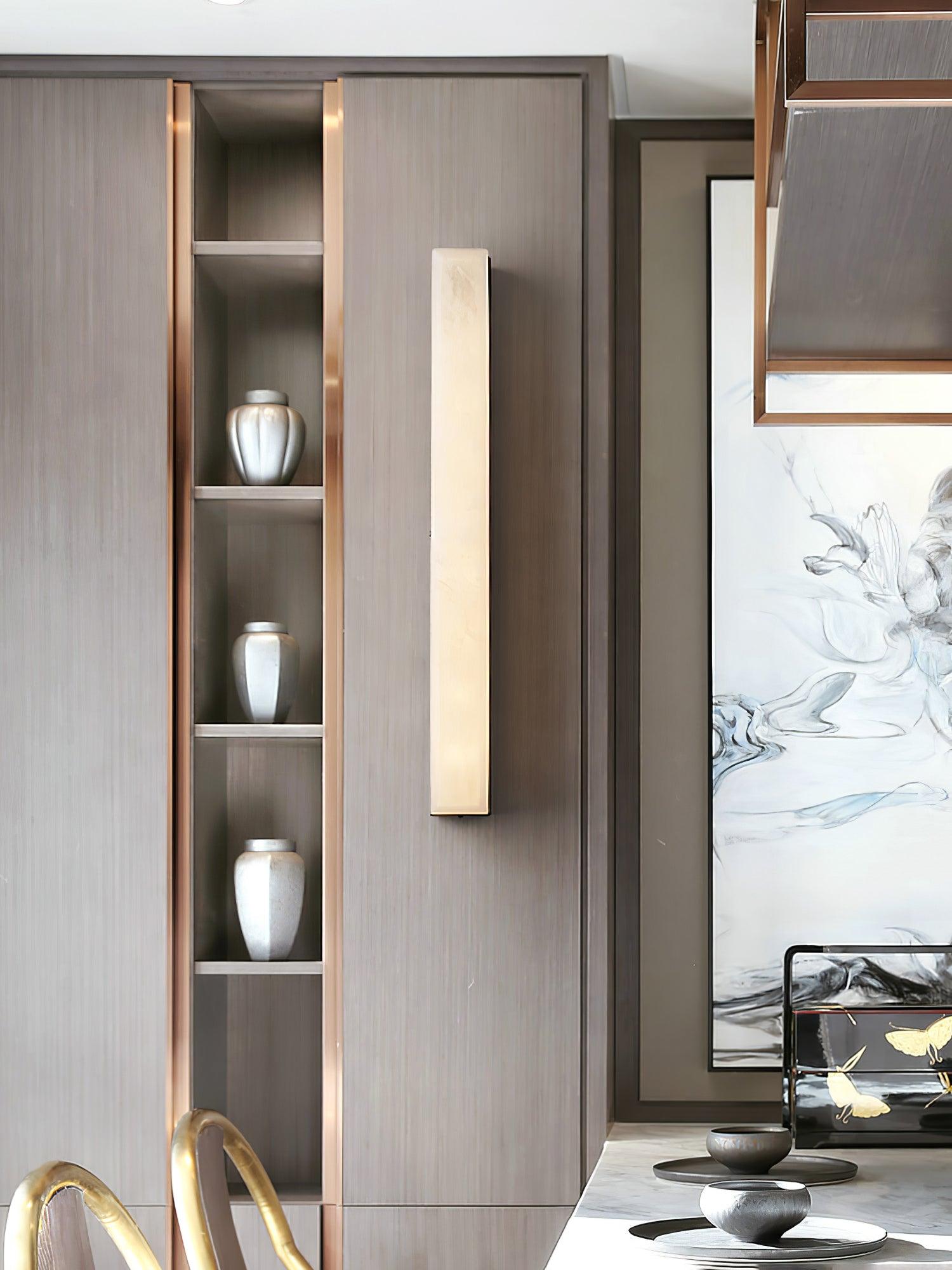 Elem Minimalist Alabaster Wall Lamp Rectangular-Neutral Decor