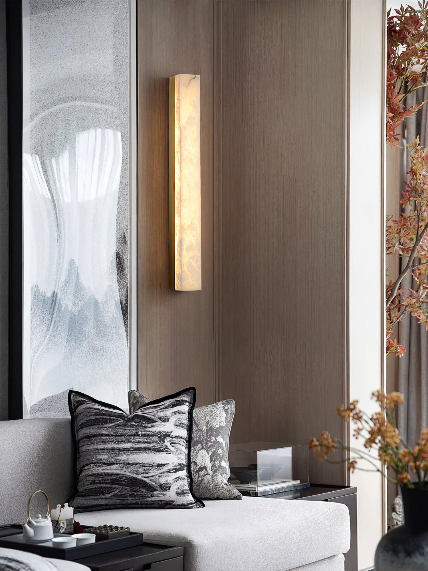 Elem Minimalist Alabaster Wall Lamp Rectangular-Neutral Decor