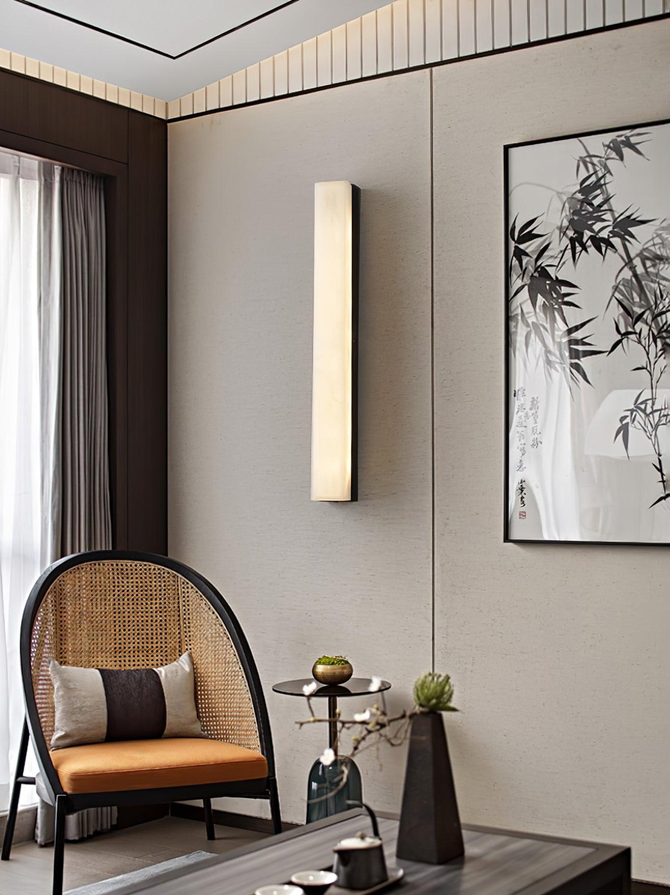 Elem Minimalist Alabaster Wall Lamp Rectangular-Neutral Decor