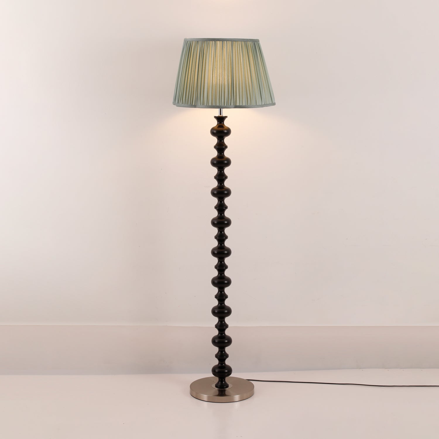 Caniel Wood Fabric Floor Lamp-Neutral Decor