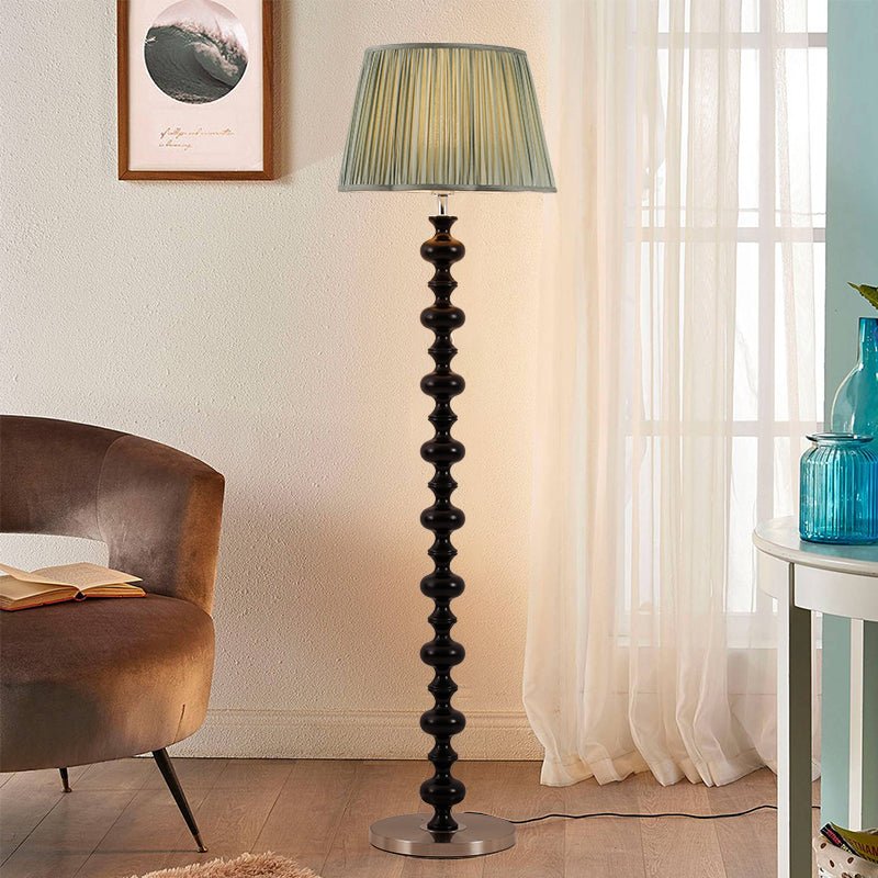 Caniel Wood Fabric Floor Lamp-Neutral Decor