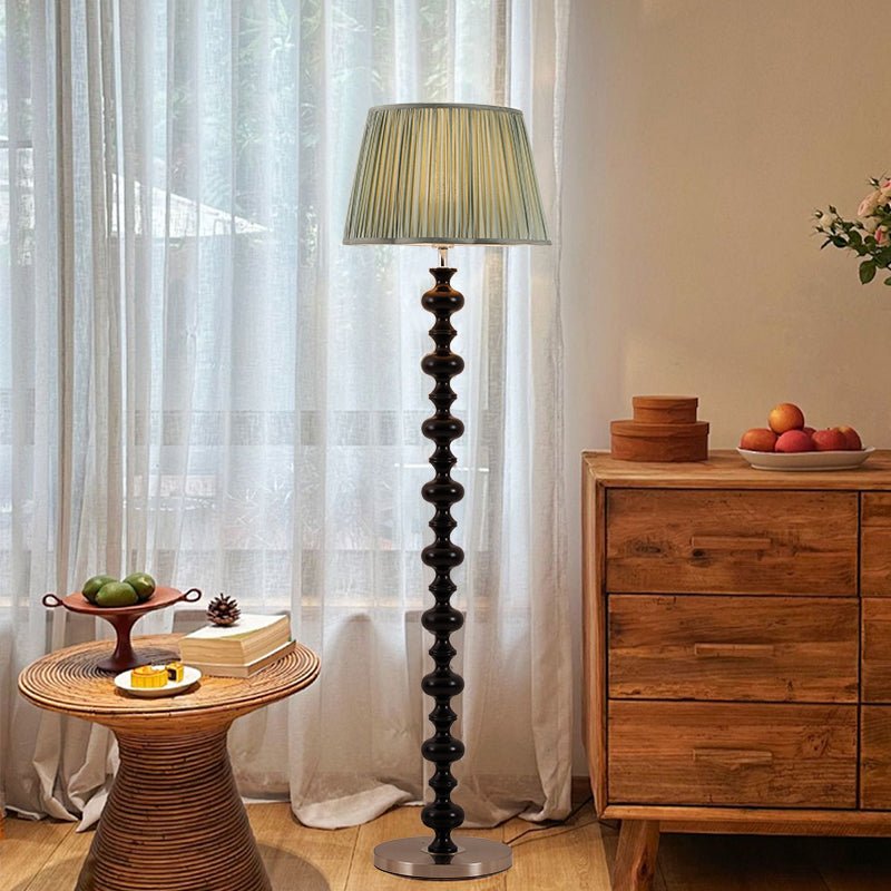 Caniel Wood Fabric Floor Lamp-Neutral Decor