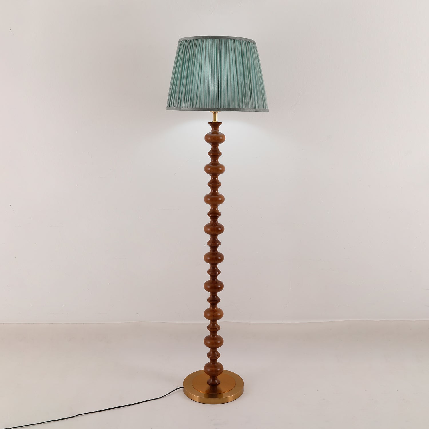 Caniel Wood Fabric Floor Lamp-Neutral Decor
