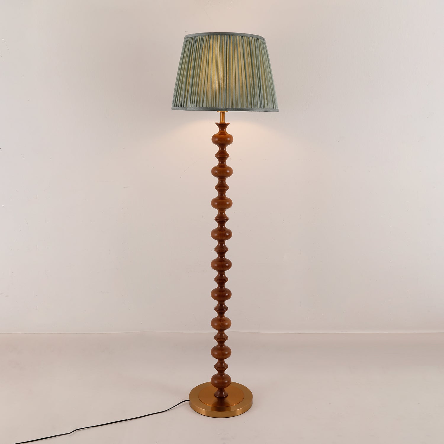 Caniel Wood Fabric Floor Lamp-Neutral Decor