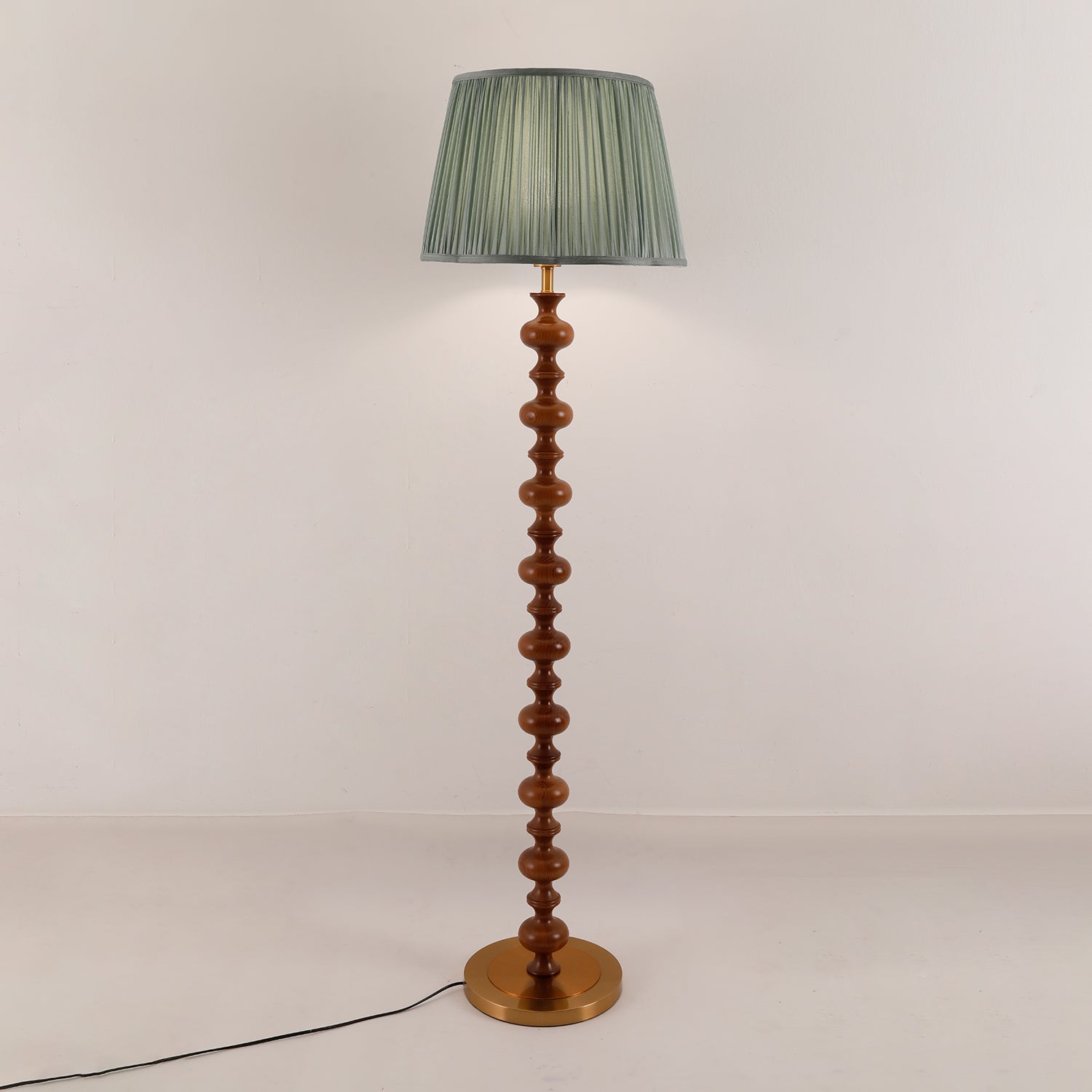 Caniel Wood Fabric Floor Lamp-Neutral Decor