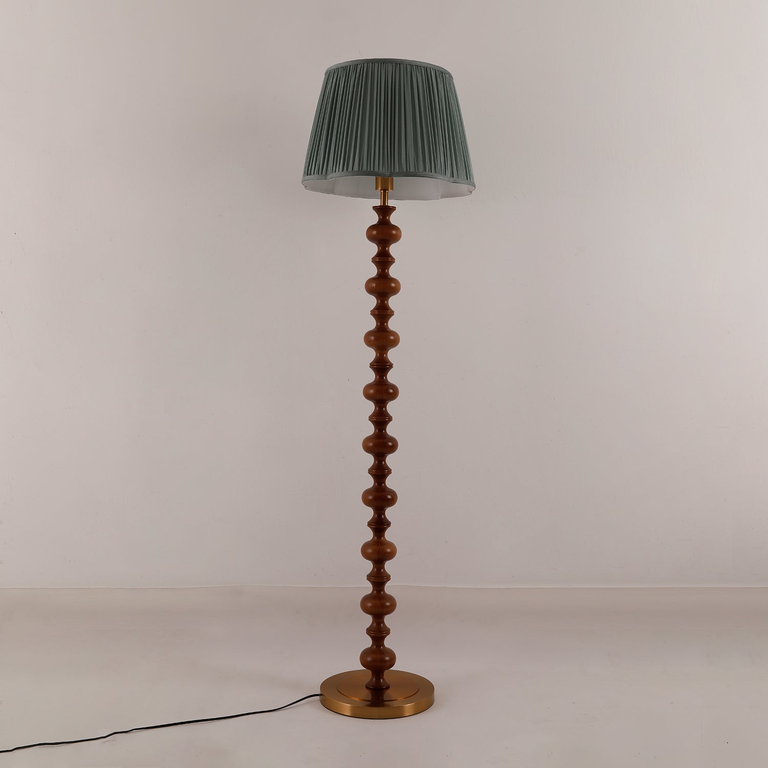 Caniel Wood Fabric Floor Lamp-Neutral Decor