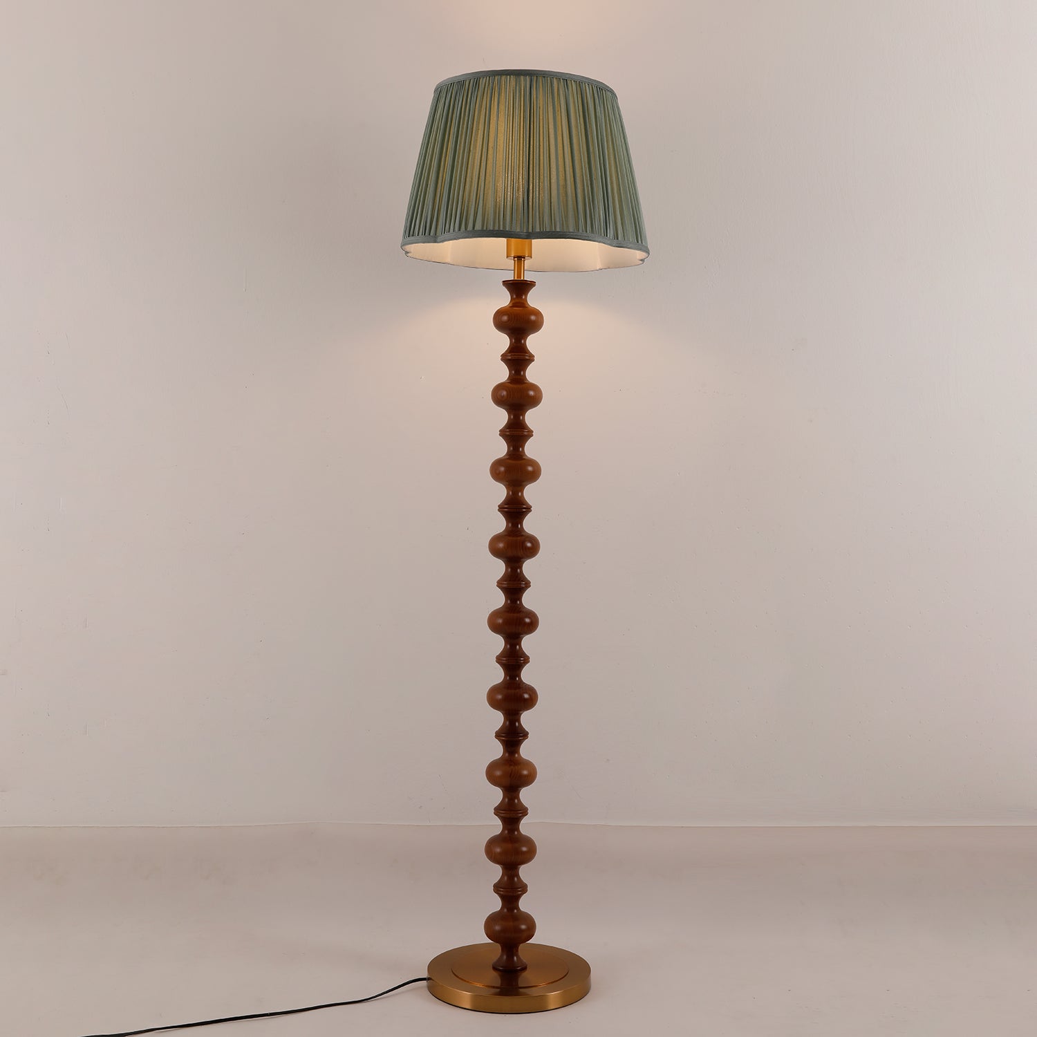 Caniel Wood Fabric Floor Lamp-Neutral Decor