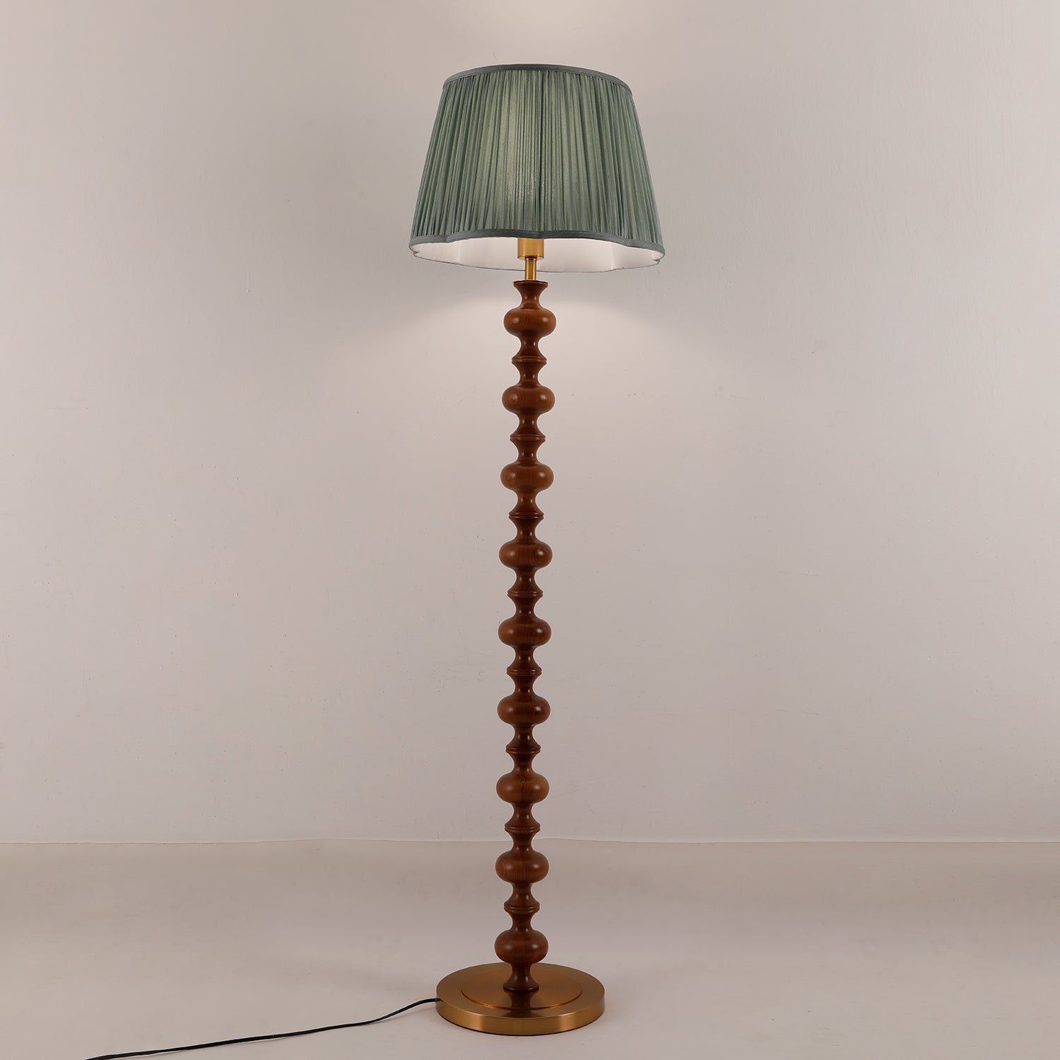 Caniel Wood Fabric Floor Lamp-Neutral Decor