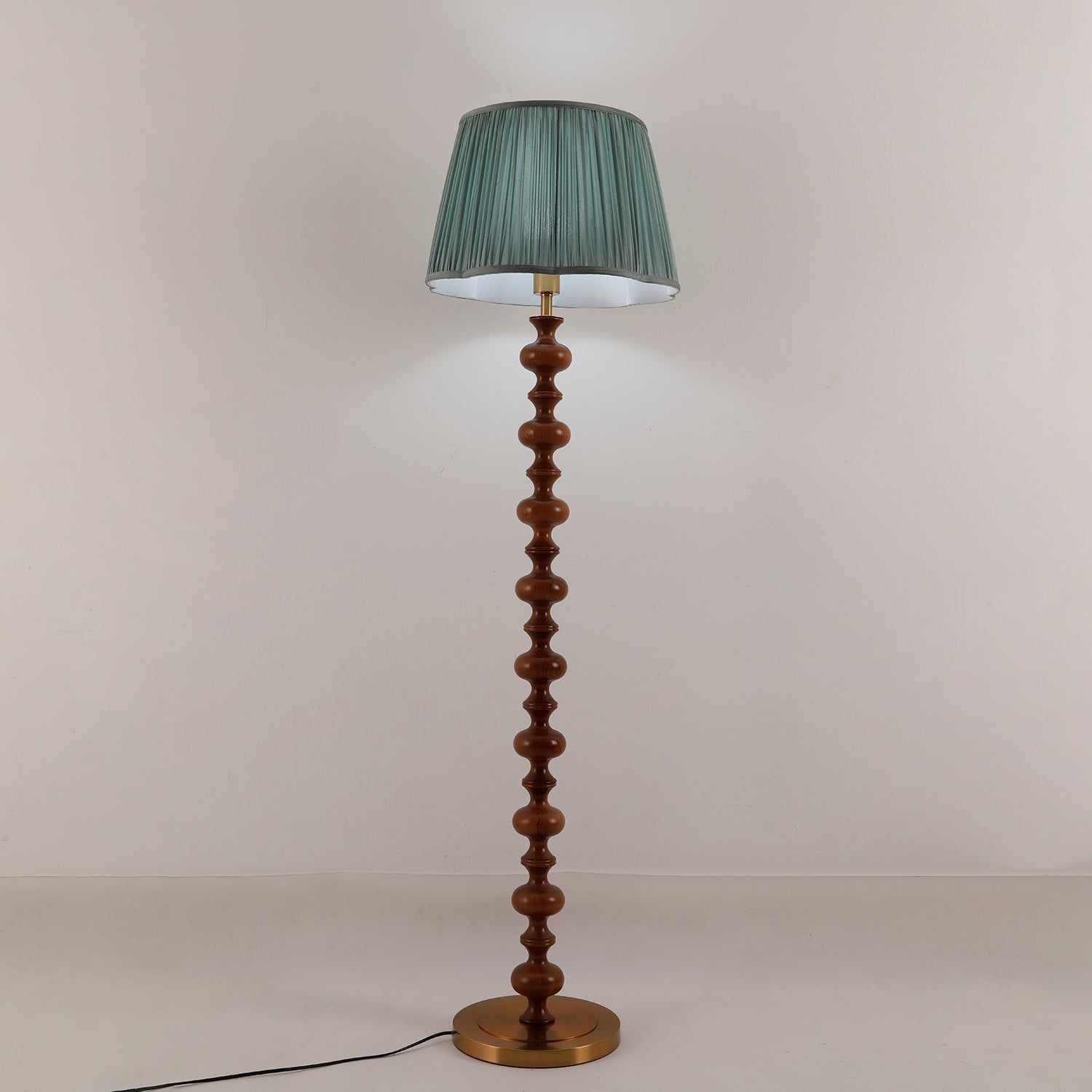 Caniel Wood Fabric Floor Lamp-Neutral Decor