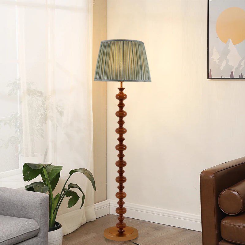 Caniel Wood Fabric Floor Lamp-Neutral Decor