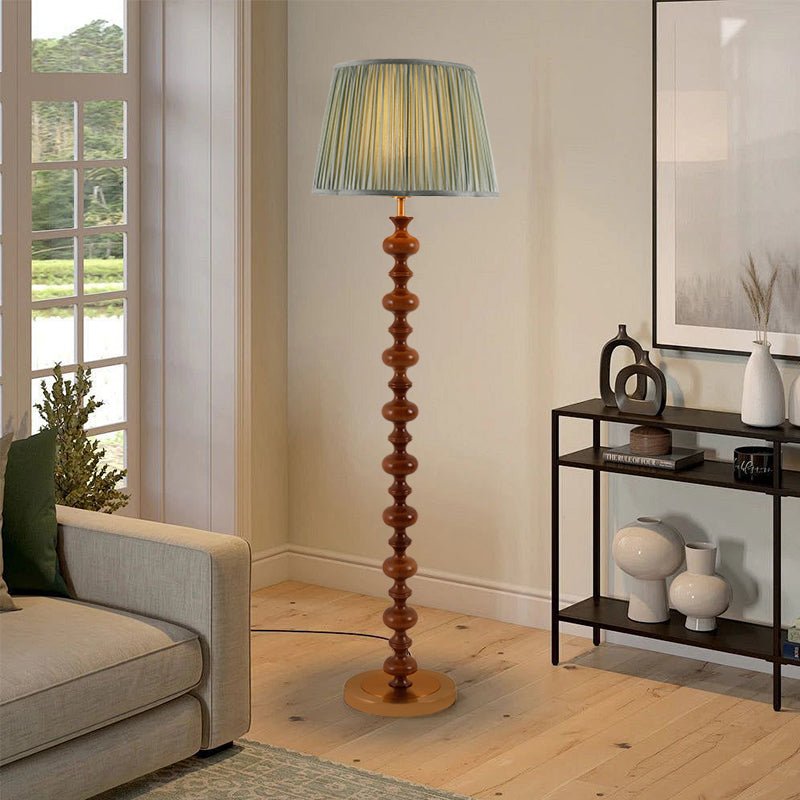 Caniel Wood Fabric Floor Lamp-Neutral Decor