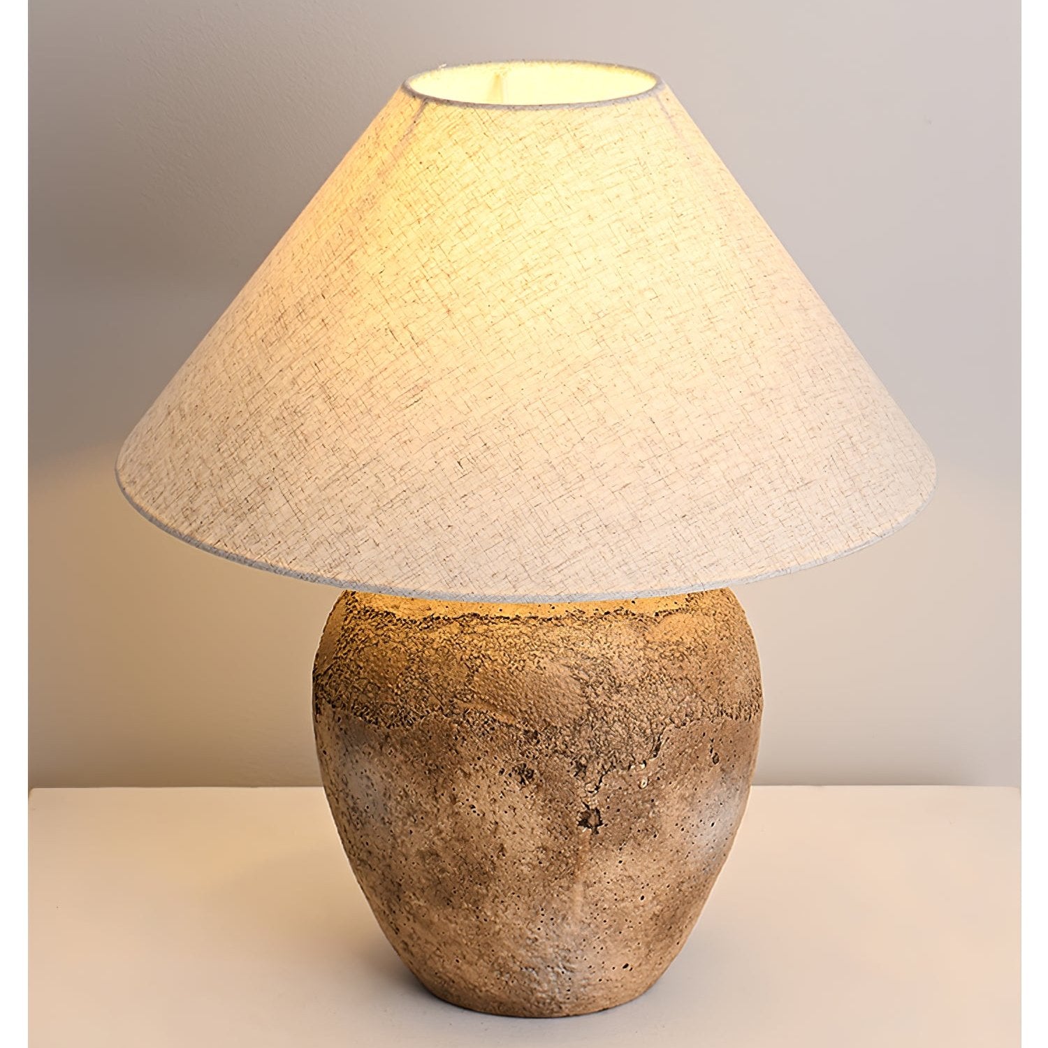 Terrava Rustic Ceramics Table Lamp-Neutral Decor