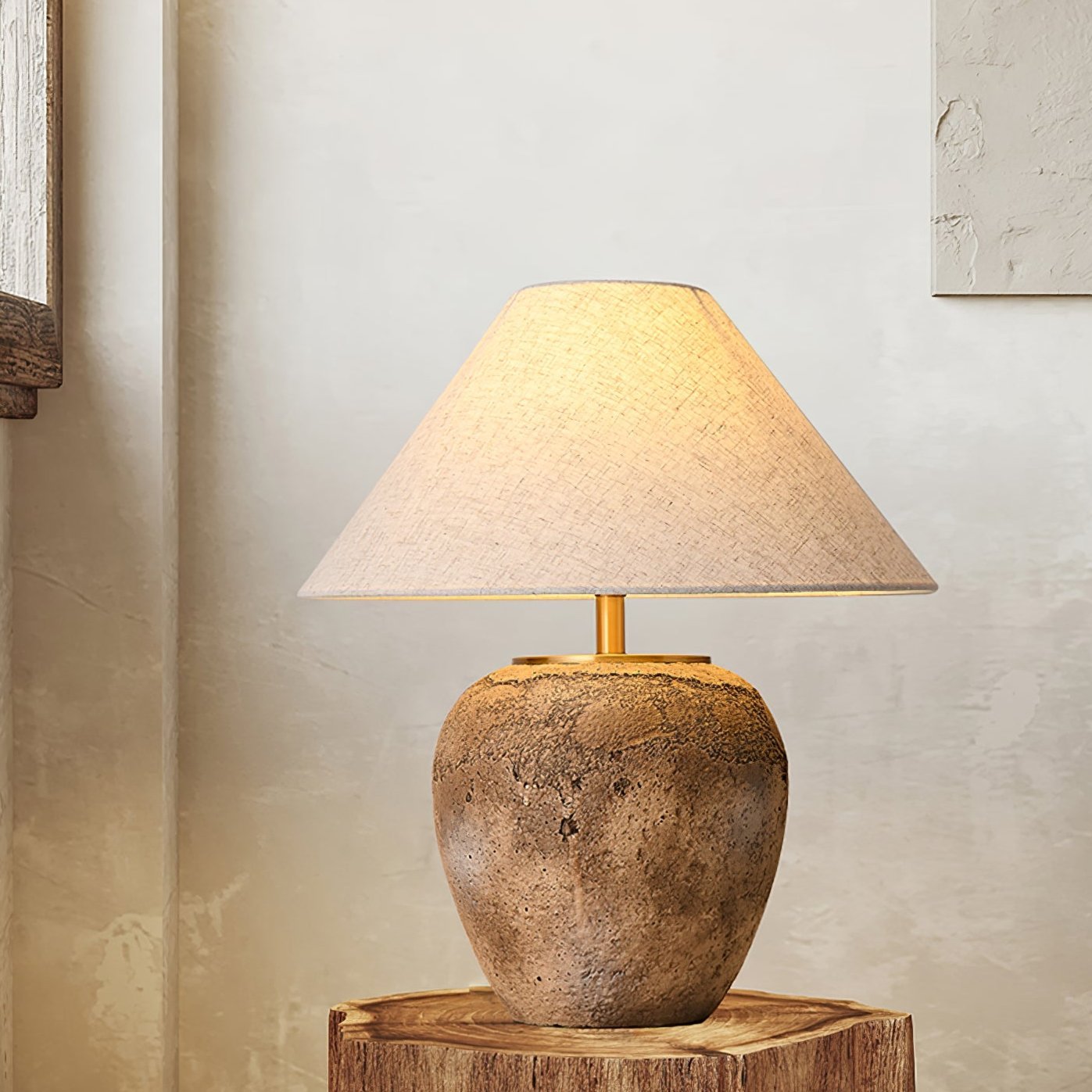 Terrava Rustic Ceramics Table Lamp-Neutral Decor