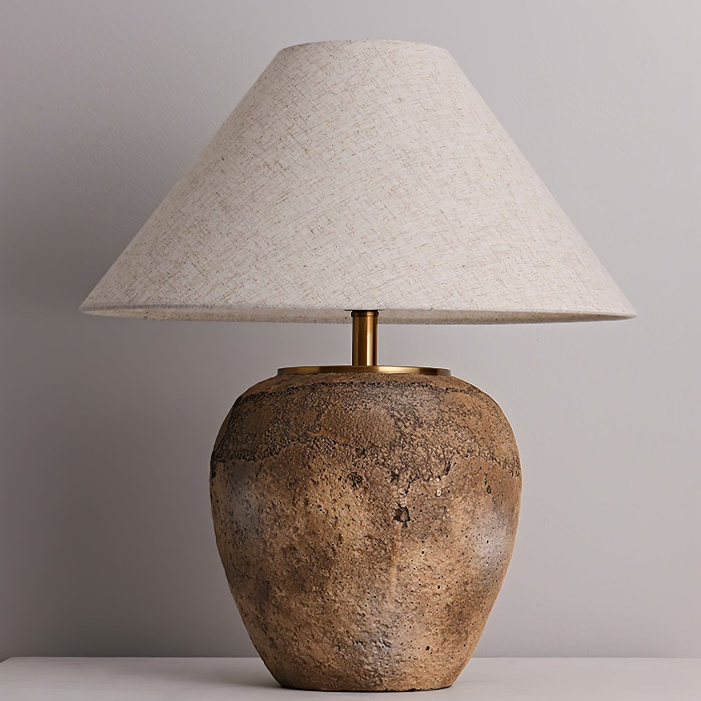 Terrava Rustic Ceramics Table Lamp-Neutral Decor