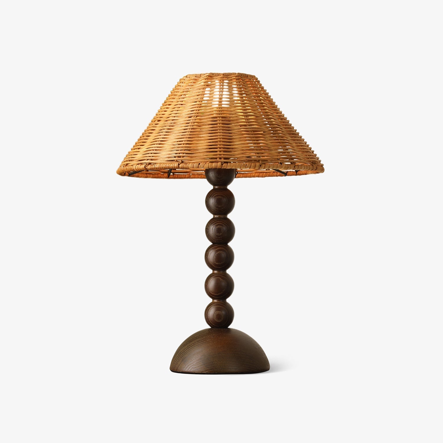 Auroran Wood & Rattan Table Lamp-Neutral Decor