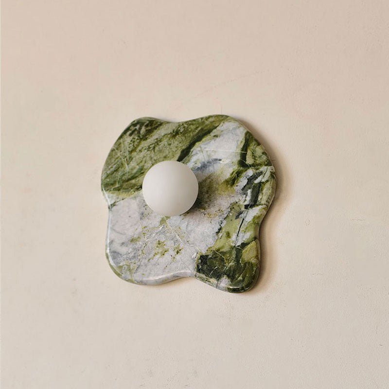 Lustra Wall Lamp Green Marble Glass-Neutral Decor