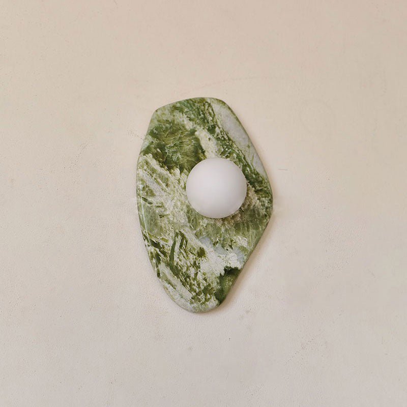 Lustra Wall Lamp Green Marble Glass-Neutral Decor