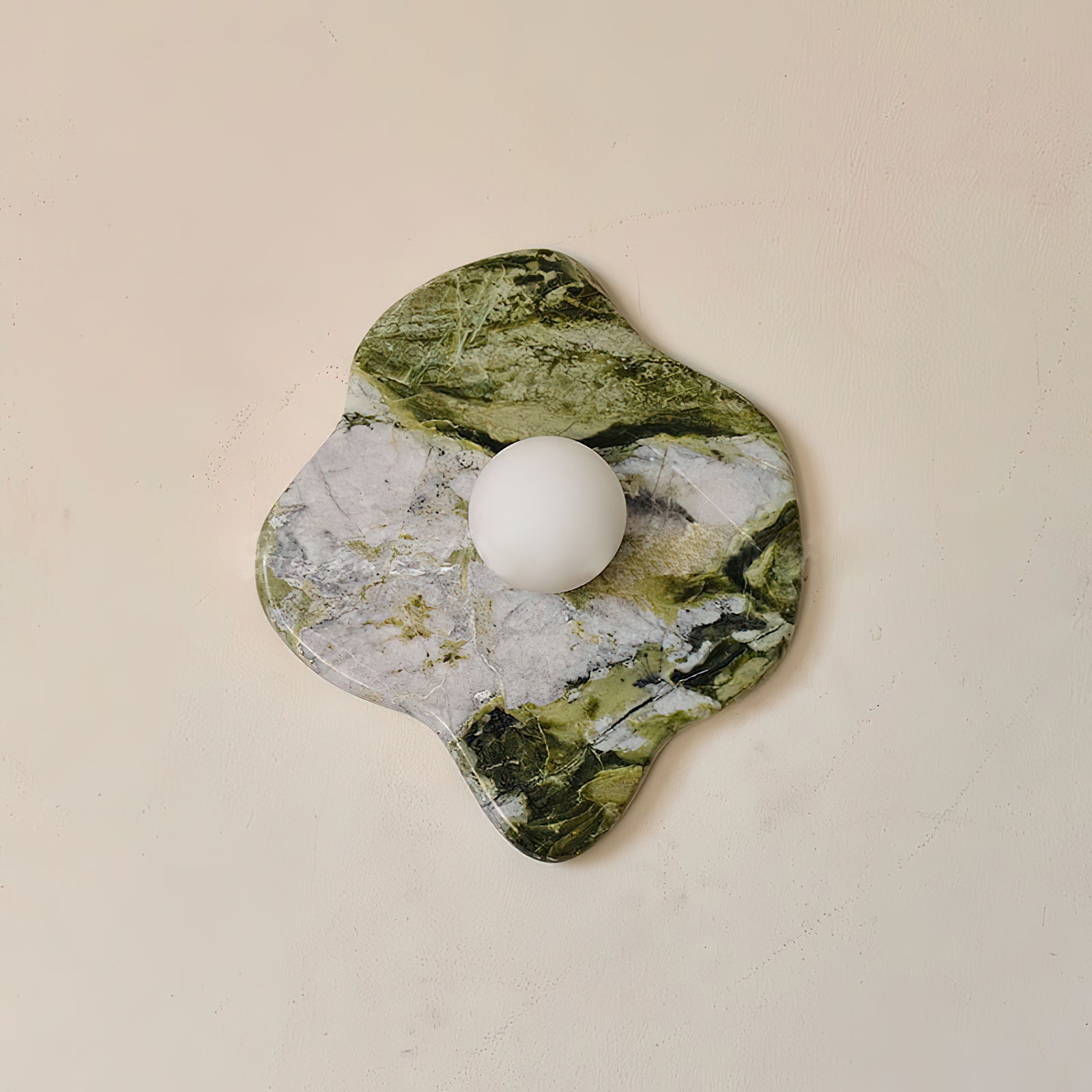 Lustra Wall Lamp Green Marble Glass-Neutral Decor