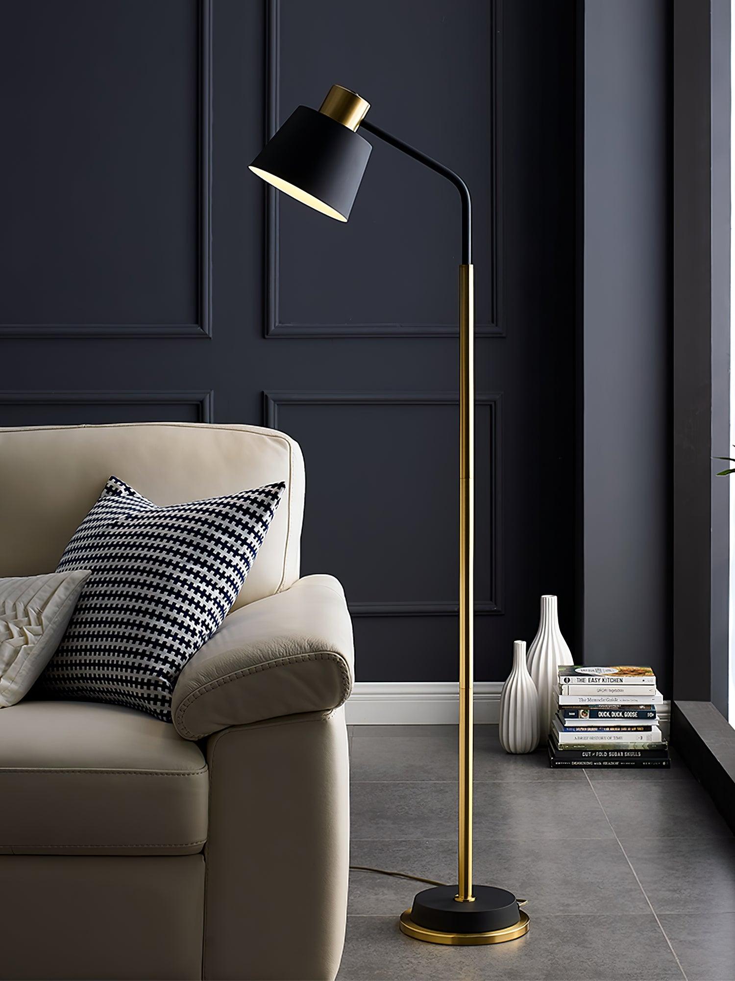 Xildas Black & Gold Minimalistic Floor Lamp-Neutral Decor