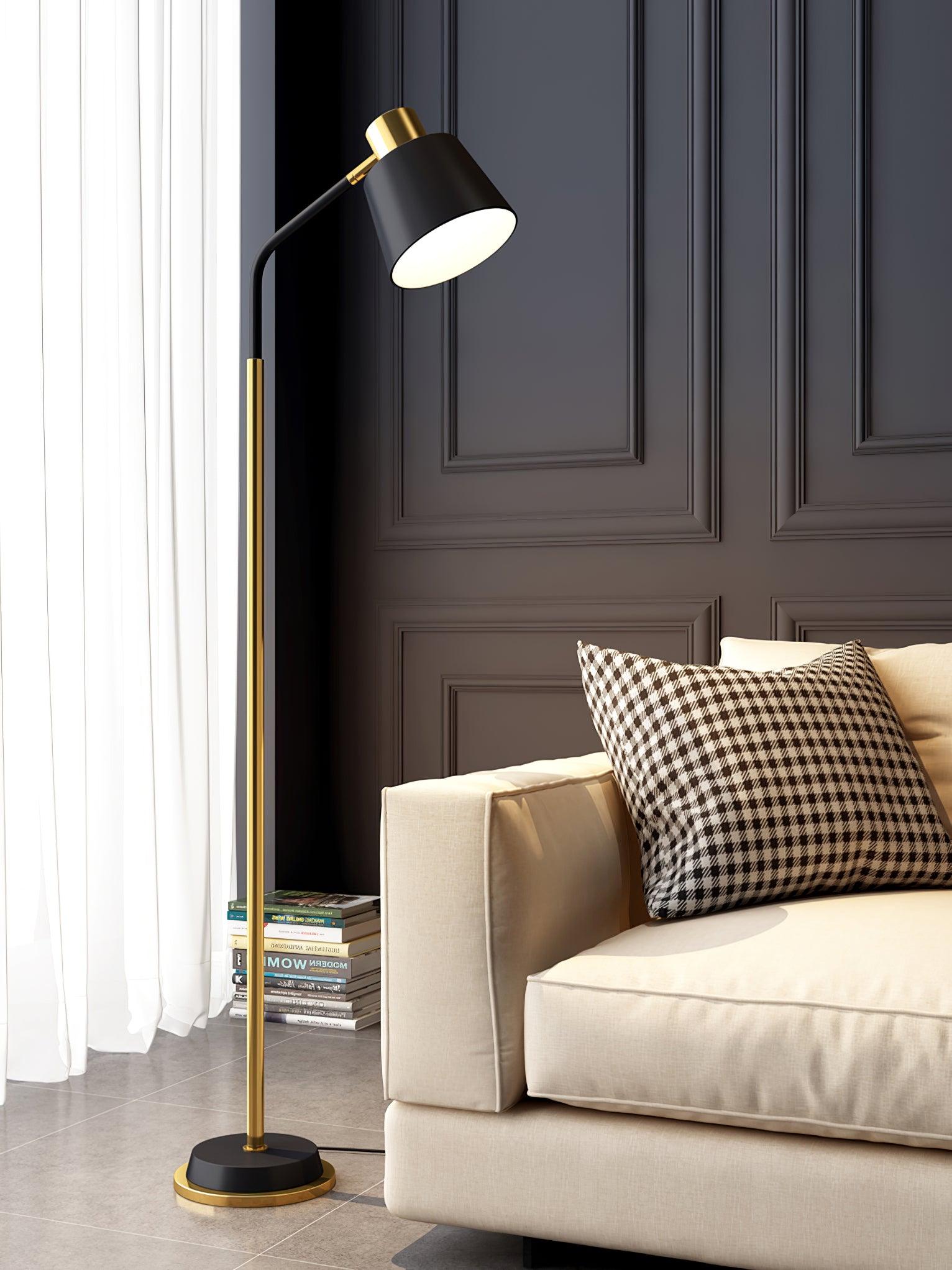 Xildas Black & Gold Minimalistic Floor Lamp-Neutral Decor