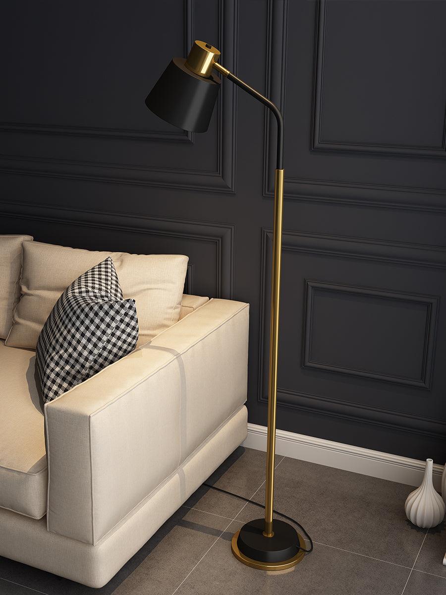 Xildas Black & Gold Minimalistic Floor Lamp-Neutral Decor