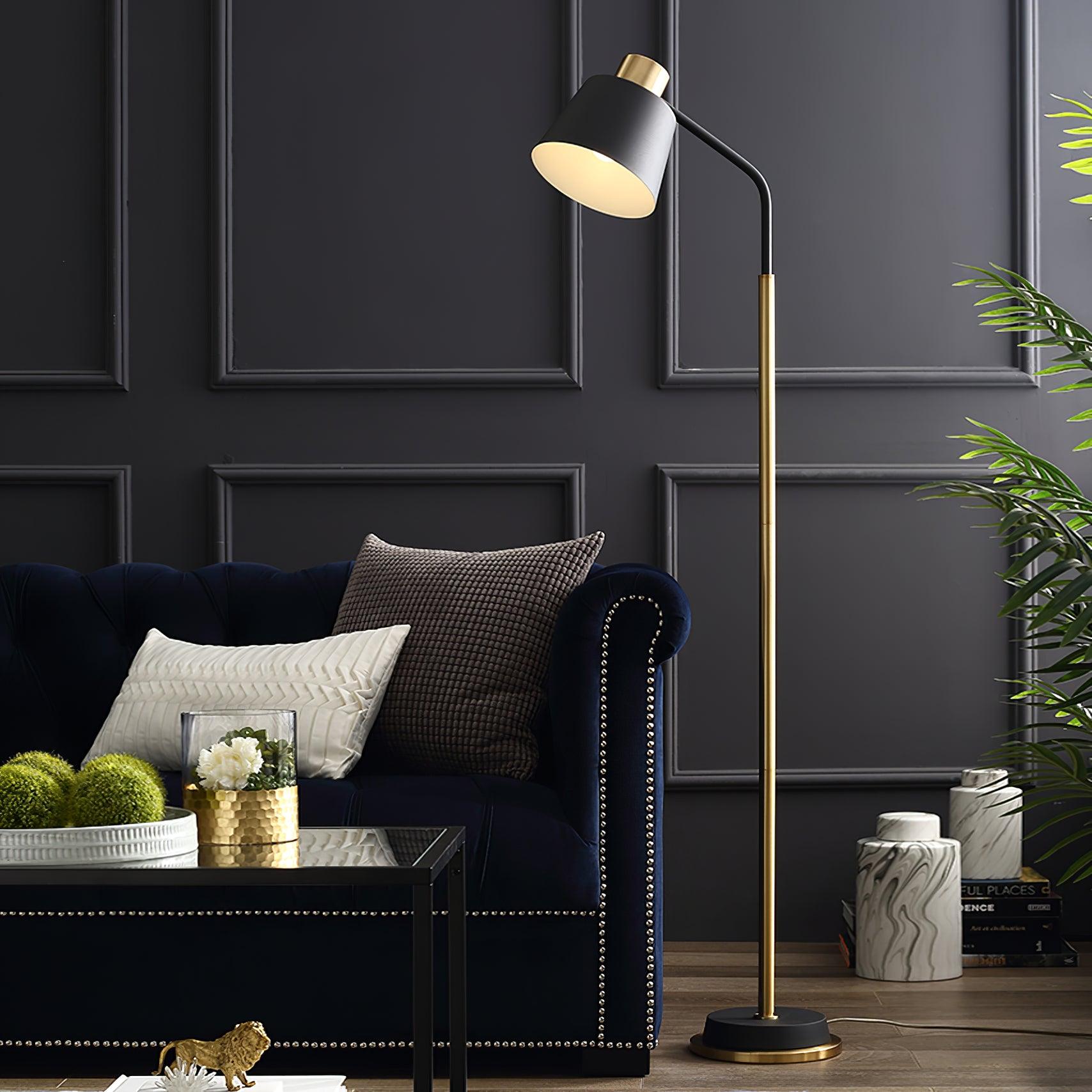 Xildas Black & Gold Minimalistic Floor Lamp-Neutral Decor