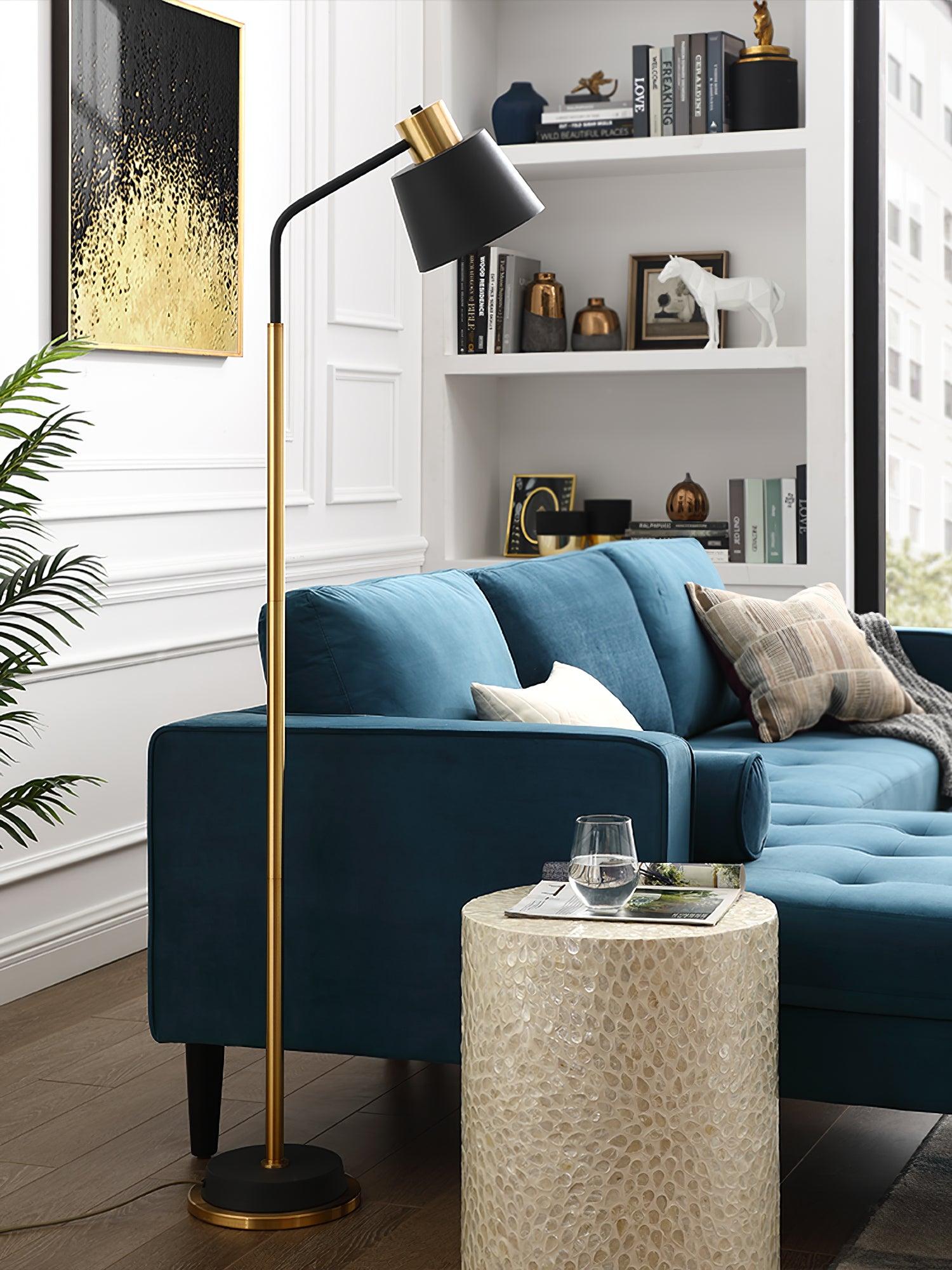 Xildas Black & Gold Minimalistic Floor Lamp-Neutral Decor