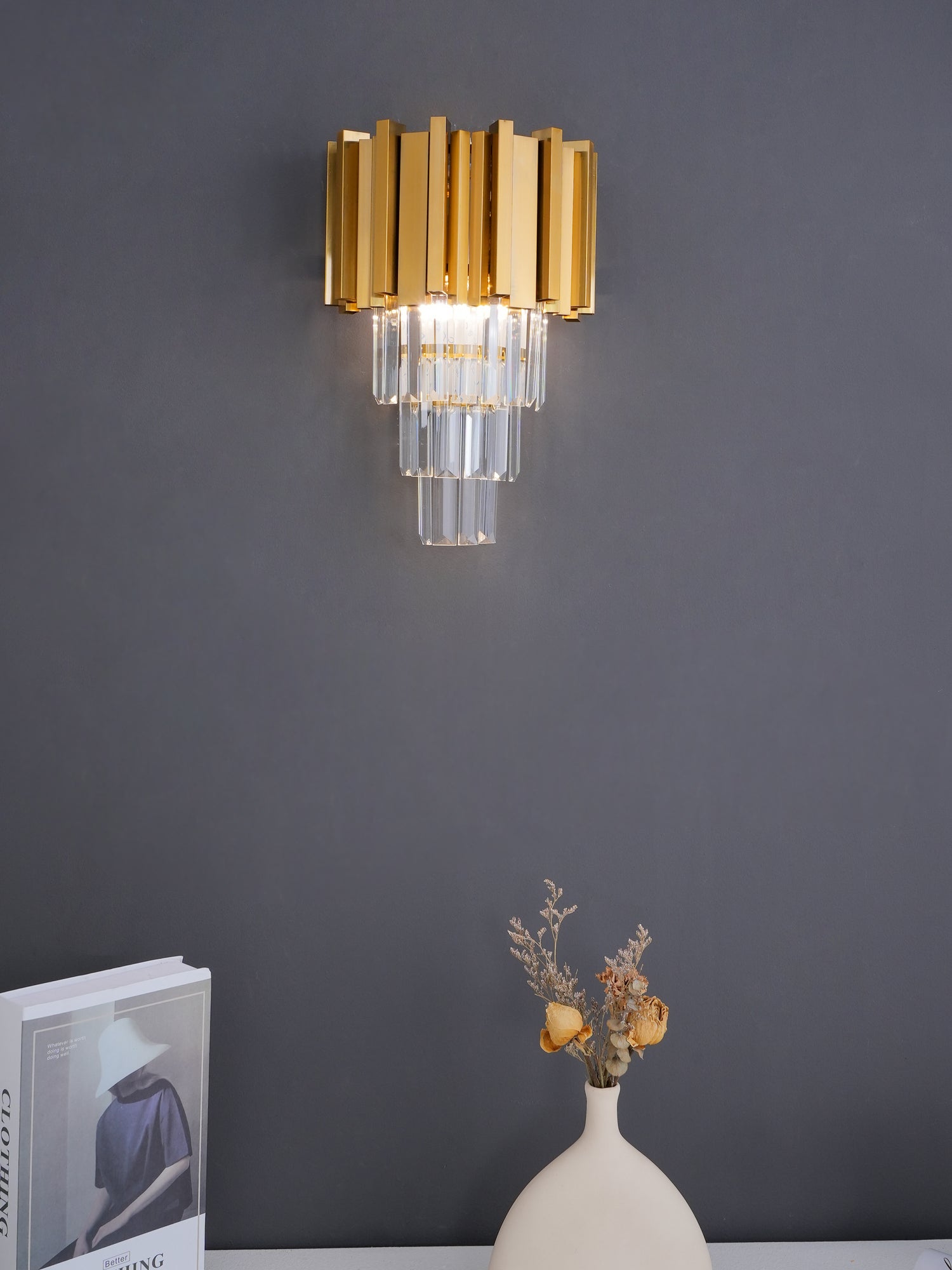 Vevyniel Postmodern Luxury Empire Crystal Wall Lamp-Neutral Decor