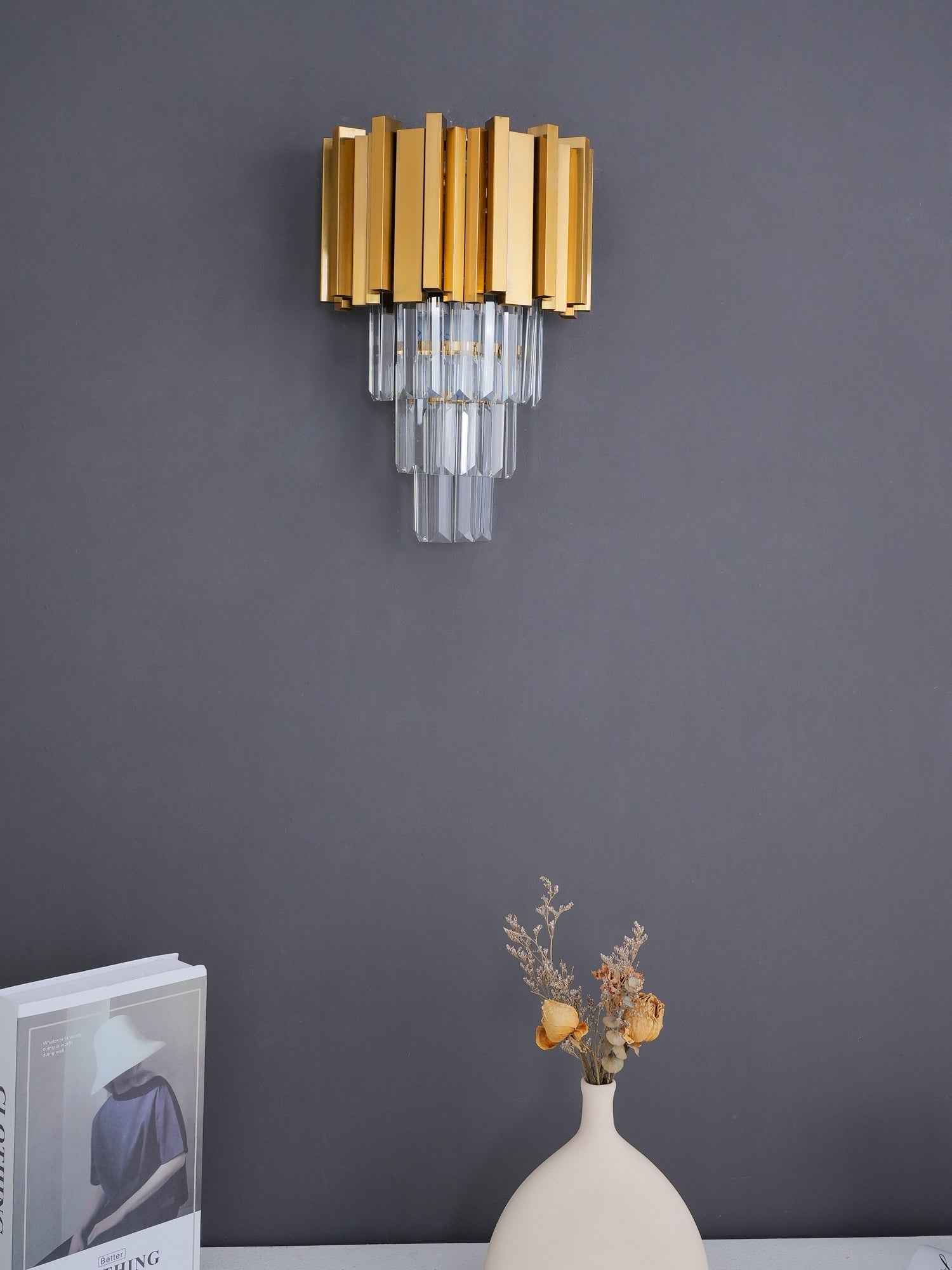 Vevyniel Postmodern Luxury Empire Crystal Wall Lamp-Neutral Decor