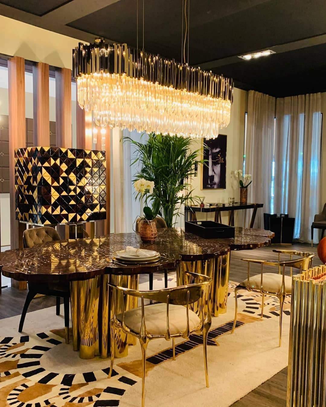Avenu Chandelier Gold Crystal Golden-Neutral Decor