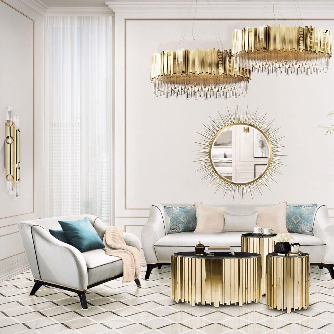 Avenu Chandelier Gold Crystal Golden-Neutral Decor