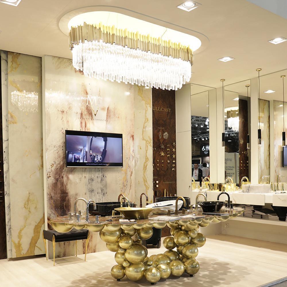 Avenu Chandelier Gold Crystal Golden-Neutral Decor