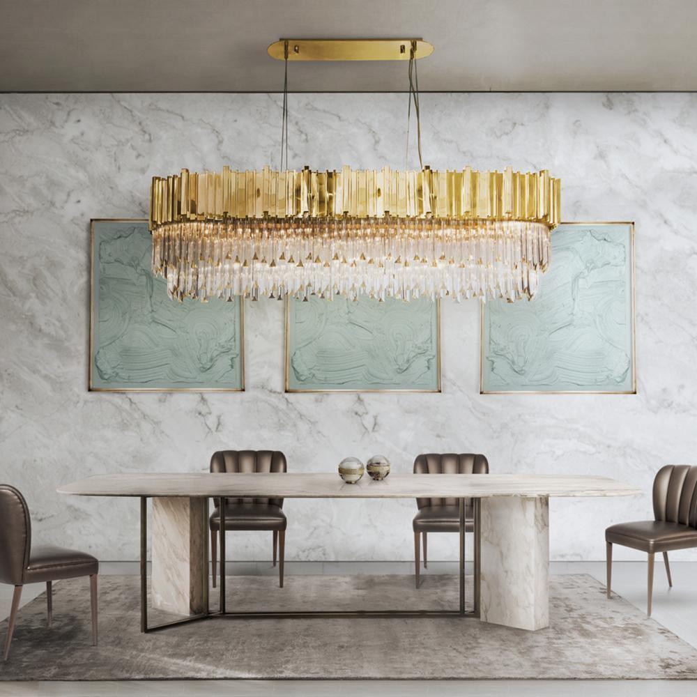 Avenu Chandelier Gold Crystal Golden-Neutral Decor