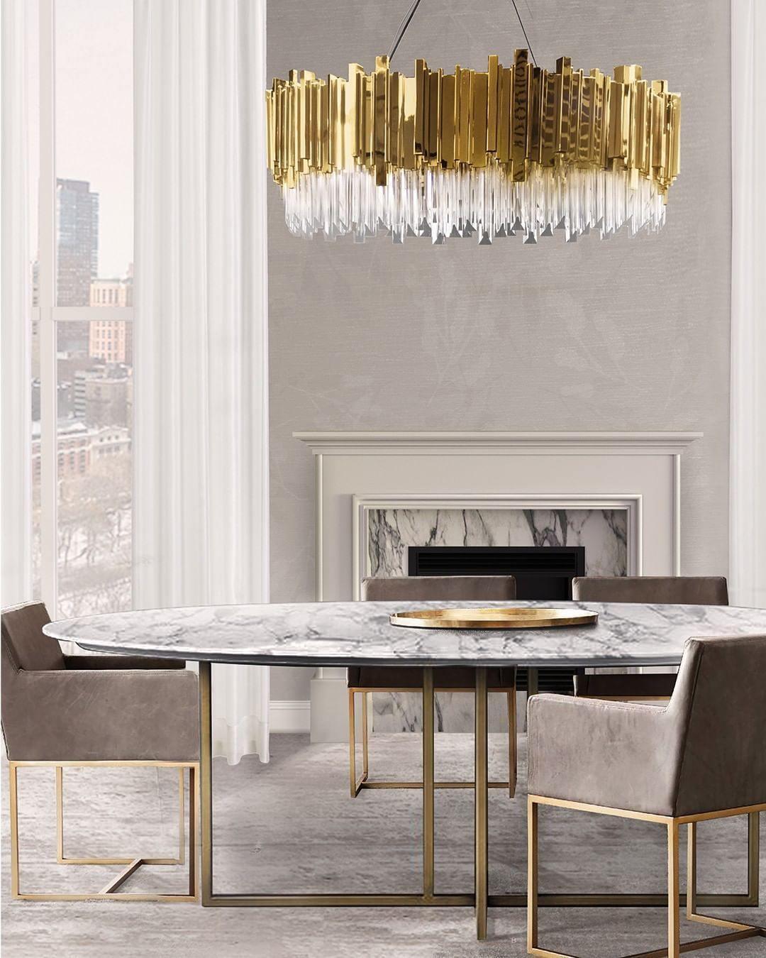 Avenu Chandelier Gold Crystal Golden-Neutral Decor