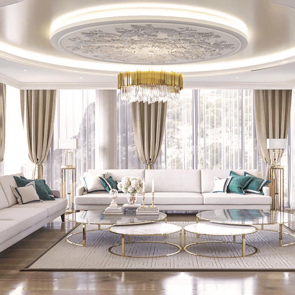 Avenu Chandelier Gold Crystal Golden-Neutral Decor