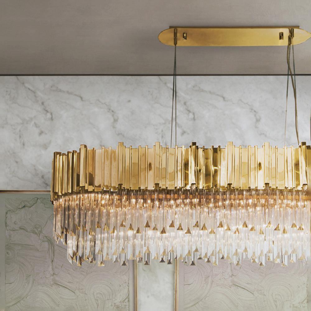 Avenu Chandelier Gold Crystal Golden-Neutral Decor