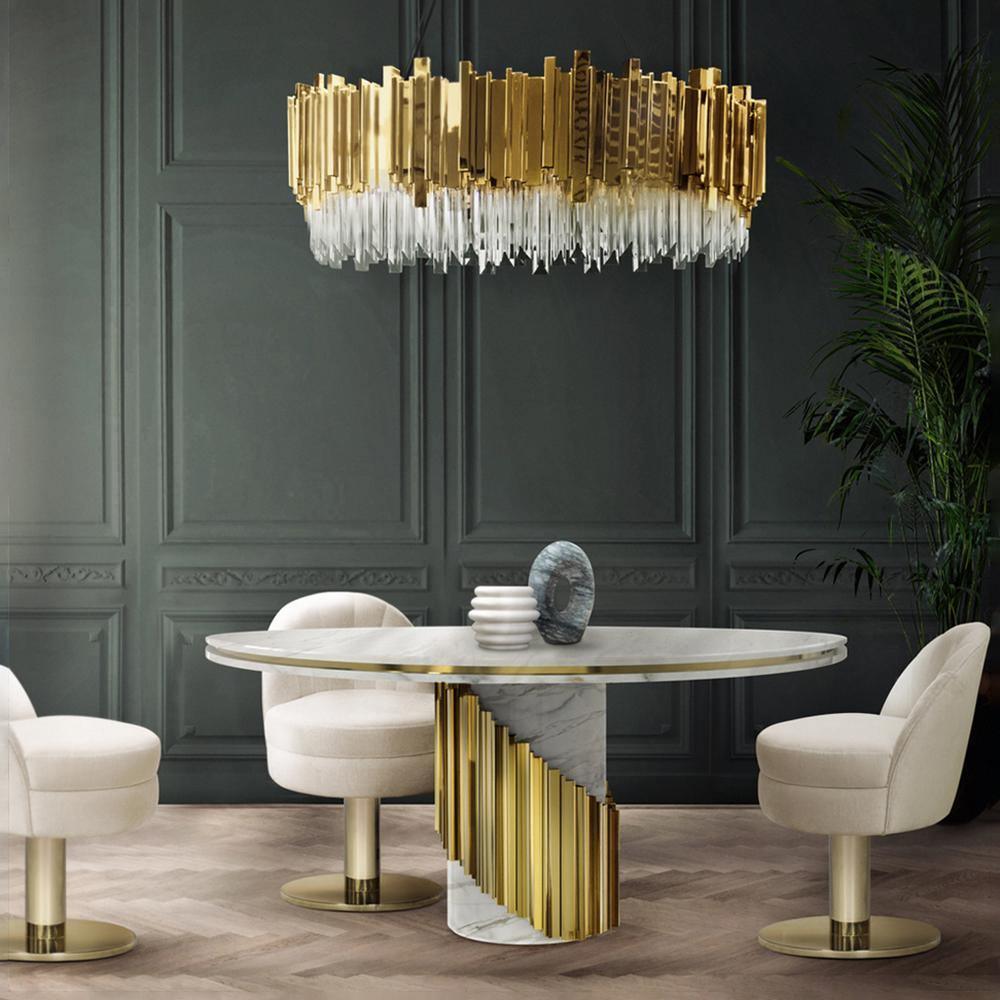 Avenu Chandelier Gold Crystal Golden-Neutral Decor