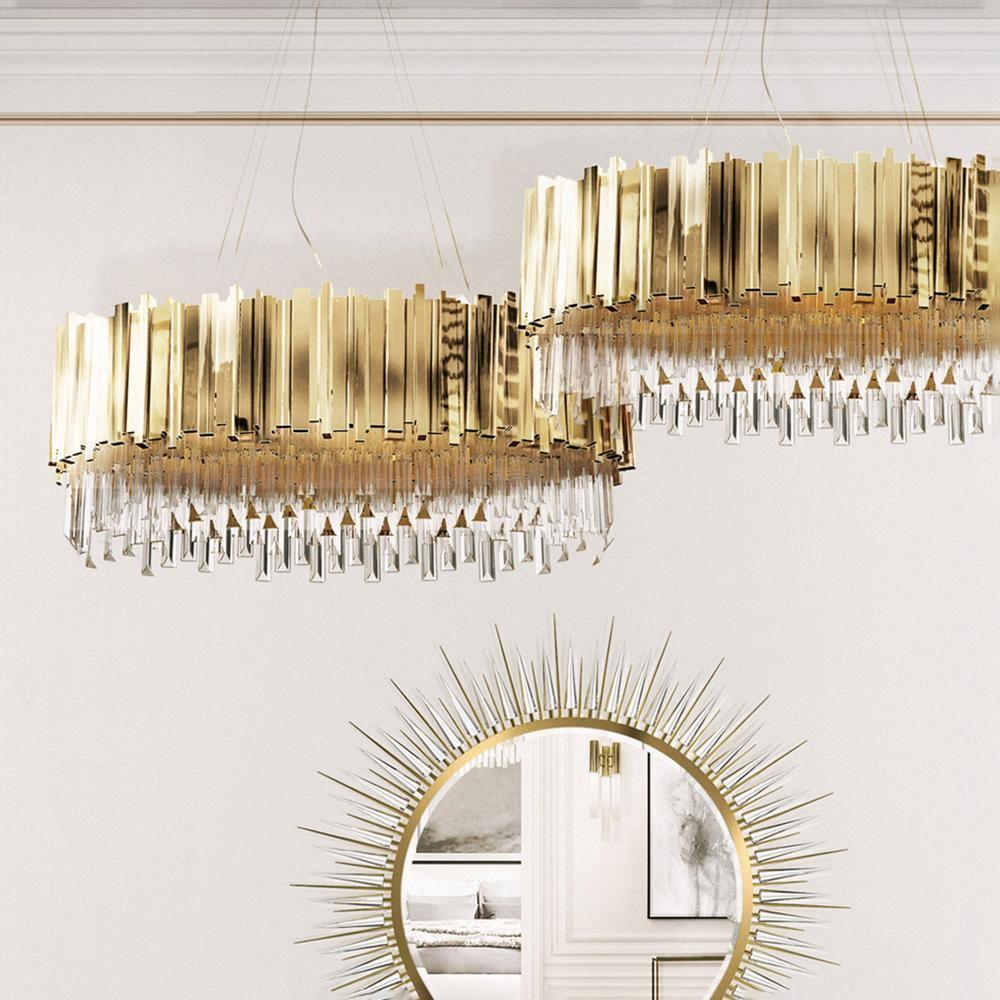 Avenu Chandelier Gold Crystal Golden-Neutral Decor