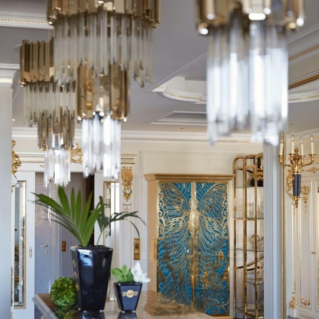 Avenu Chandelier Gold Crystal Golden-Neutral Decor
