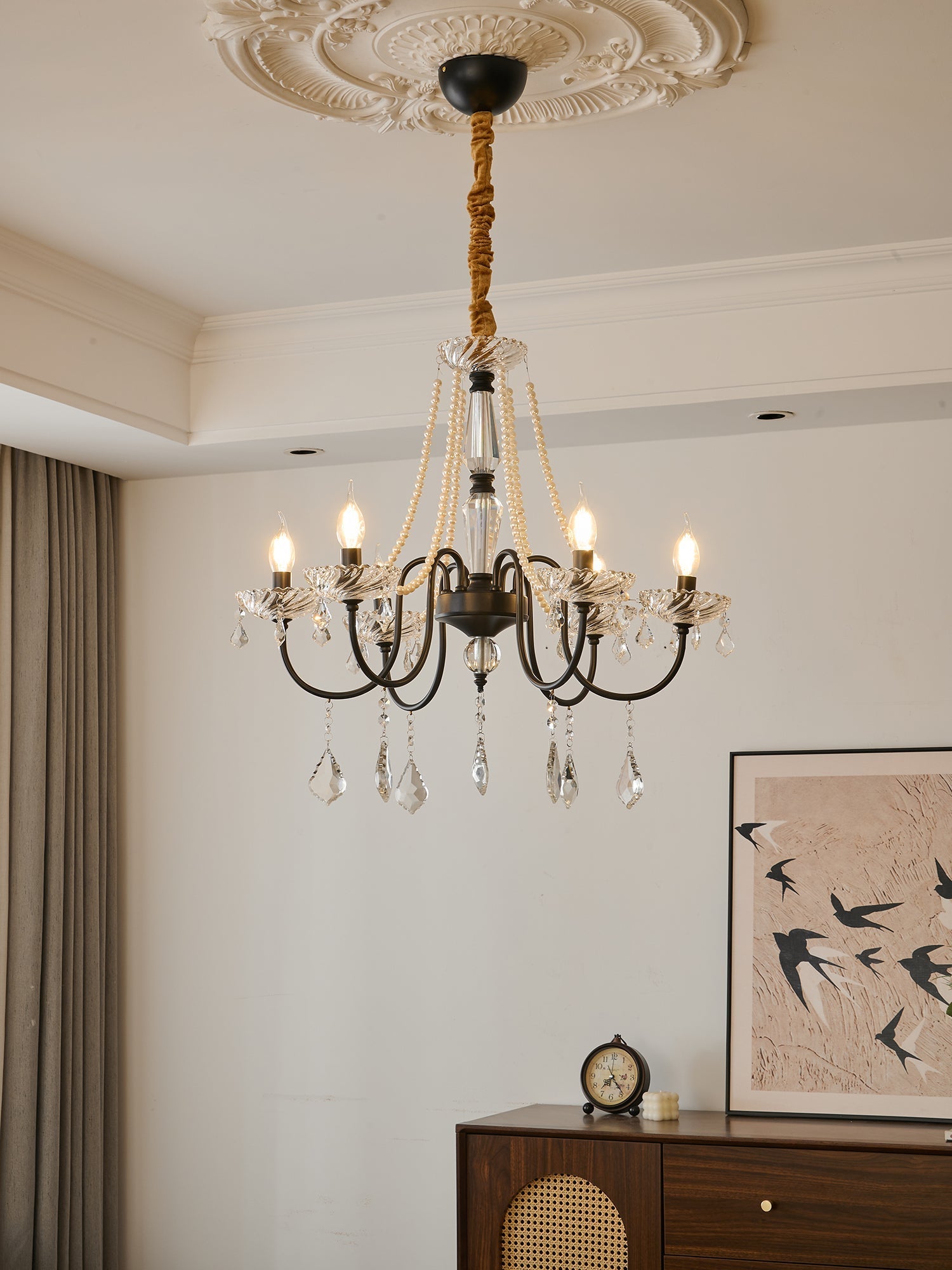 Cisoren Postmodern Luxury Pearls Crystal Chandelier-Neutral Decor